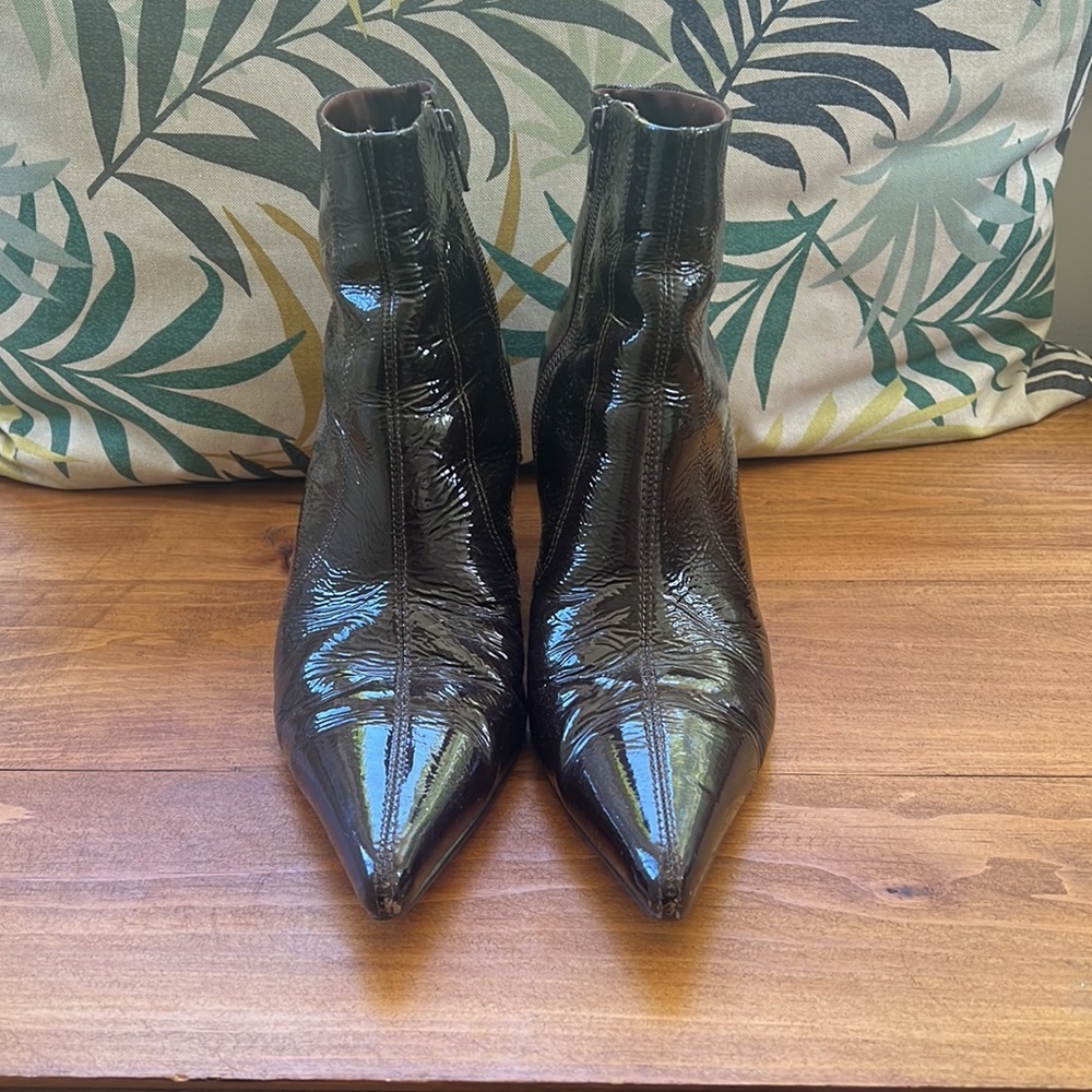 Bos. & Co. | Burgundy leather ankle boot heels - Picture 9 of 10